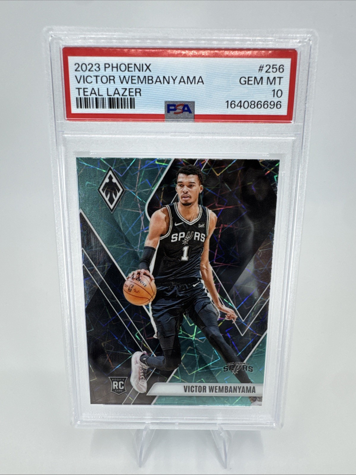 2023-24 Panini Phoenix RookieVictor Wembanyama #256 Teal Lazer 2023-24 Panini Phoenix RookieVictor Wembanyama #256 Teal Lazer