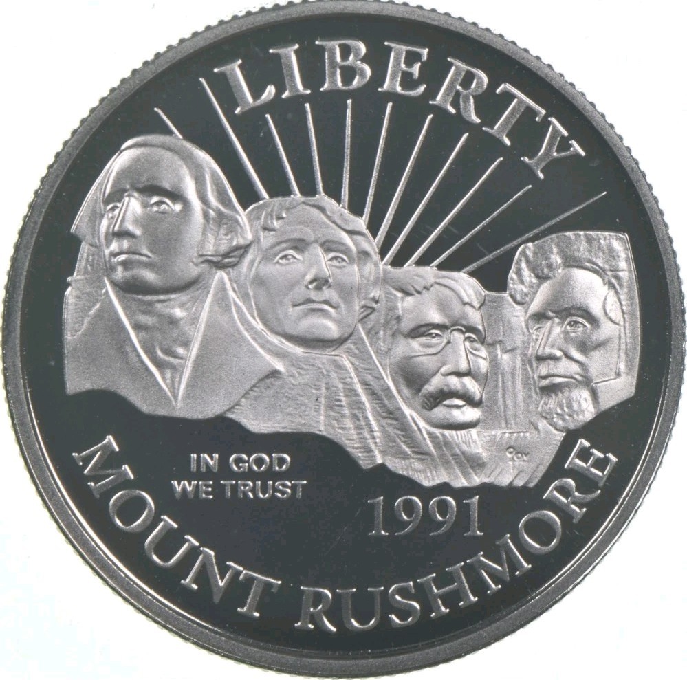 1991-S 🇺🇸 US MOUNT RUSHMORE 🏔 COMMEMORATIVE Half Dollar 50c COIN 💎GEM UNC PR