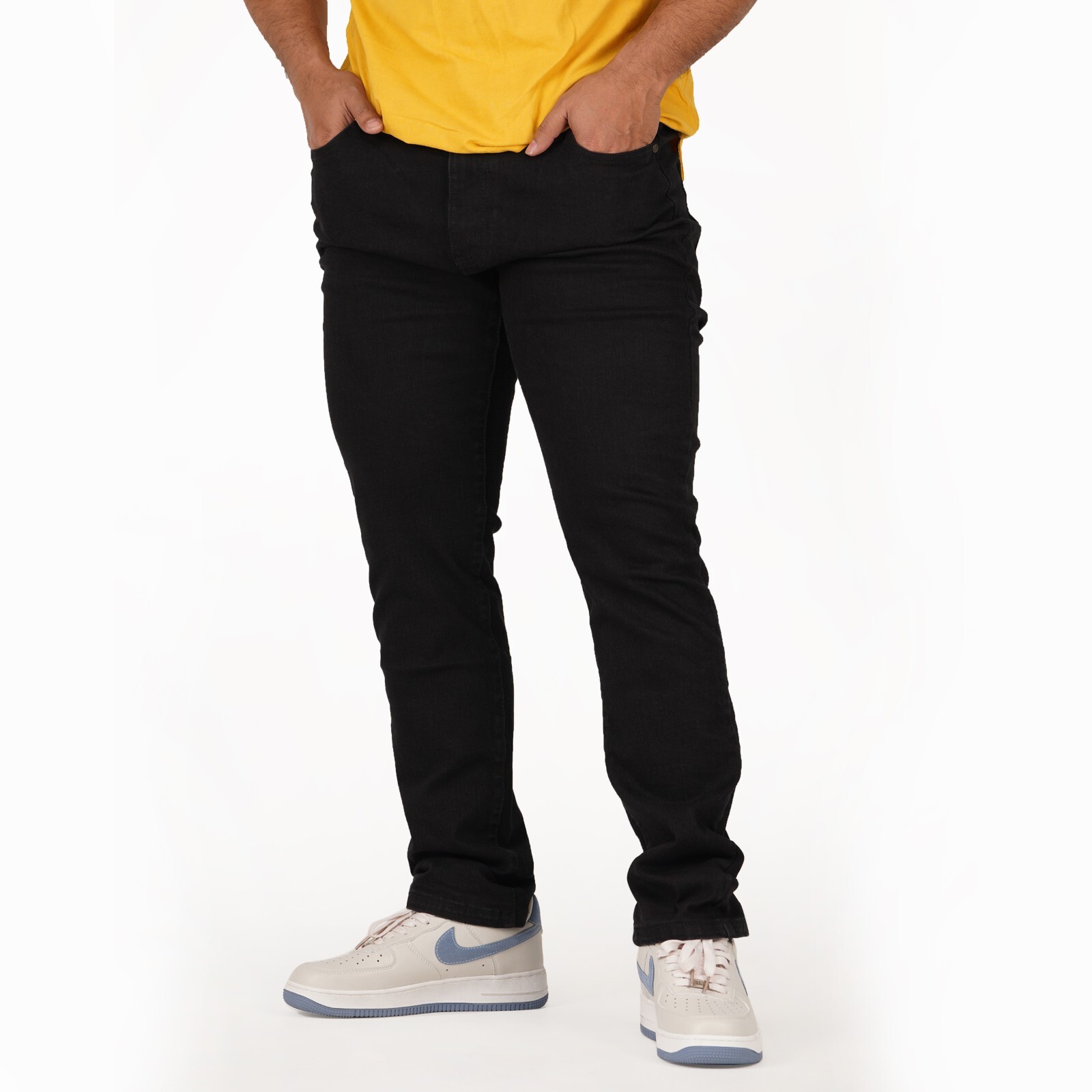 Men's Straight Slim Fit Flex Stretch Premium Washed Jeans Comfy Denim Pants