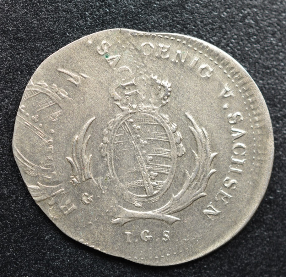 German State ERROR 1801 or 07  Saxony 1/2 Thaler