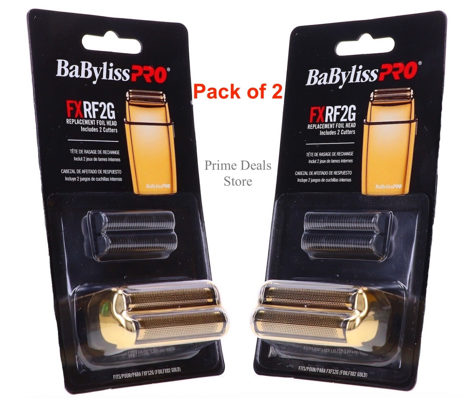2 PACK - BaByliss PRO FXRF2G Replacement Double Foil Head for Gold Shaver - NEW