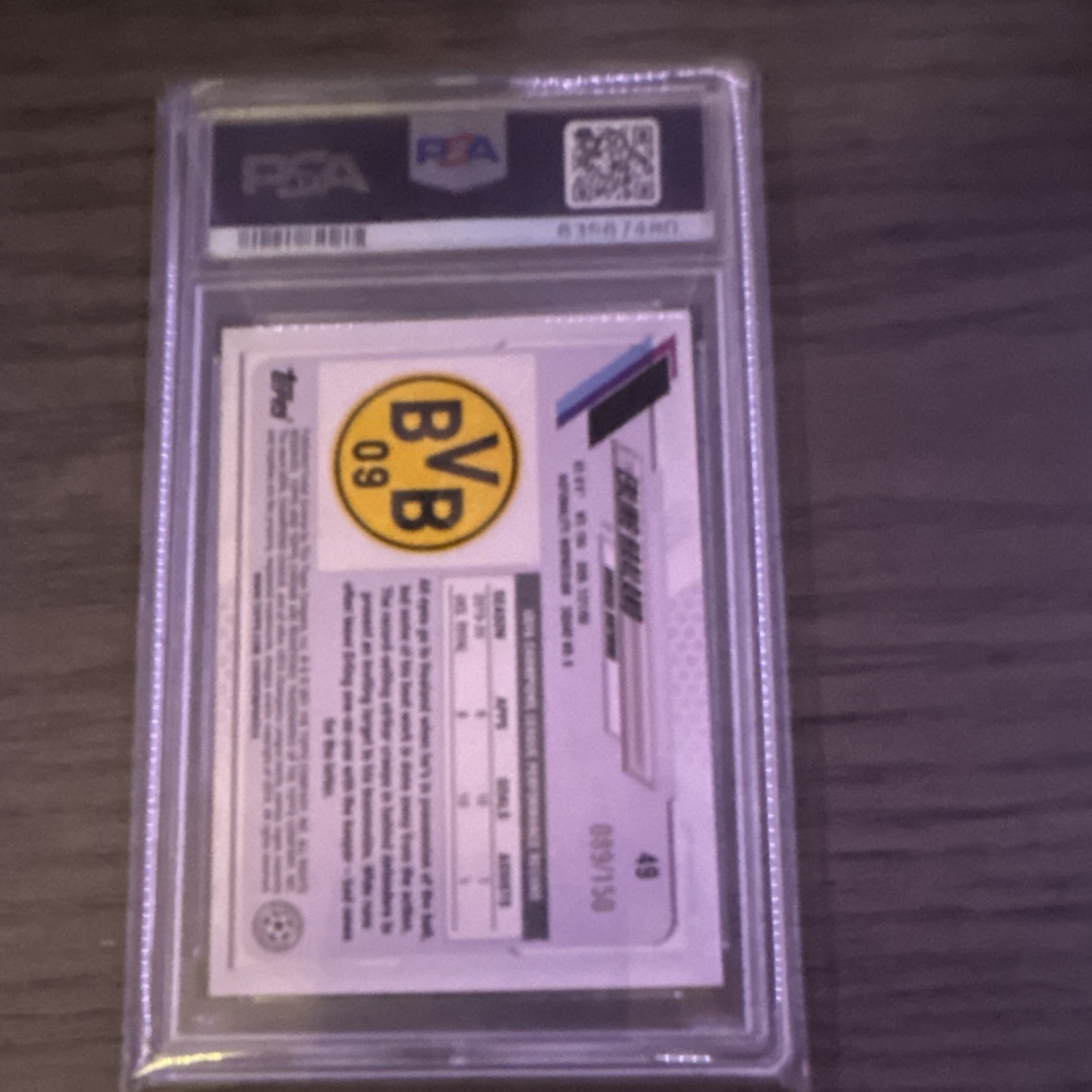 Topps 2020 Chrome UCL Erling Haaland #49 Aqua Refractor /150 PSA 9