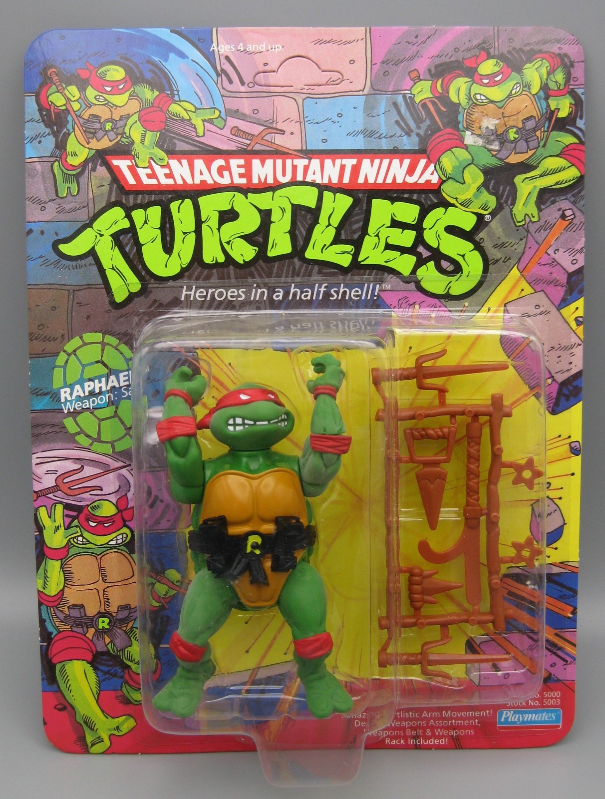 Playmates Toys Teenage Mutant Ninja Turtles Raphael Action Figure - 10 Back🔥