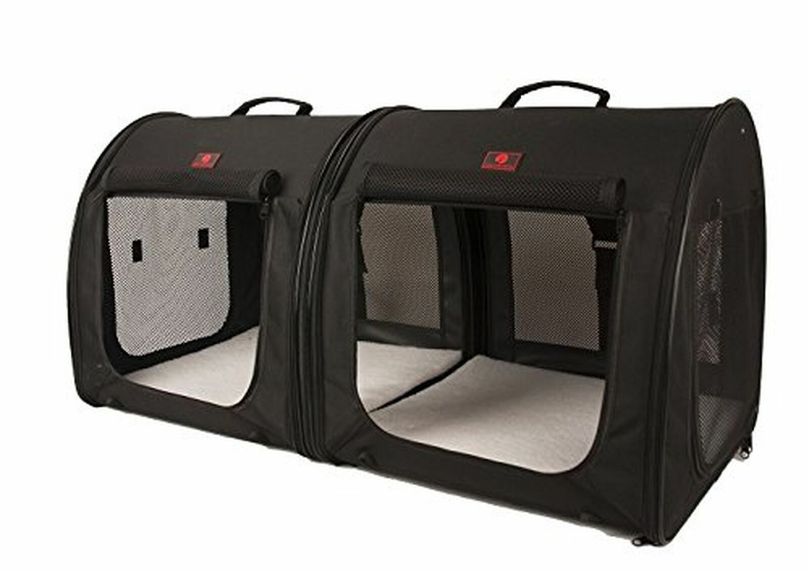 One for Pets Portable 2-in-1 Double Pet Kennel/Shelter, Fabric, Black 20x20x39 One for Pets Portable 2-in-1 Double Pet Kennel/Shelter, Fabric, Black 20x20x39