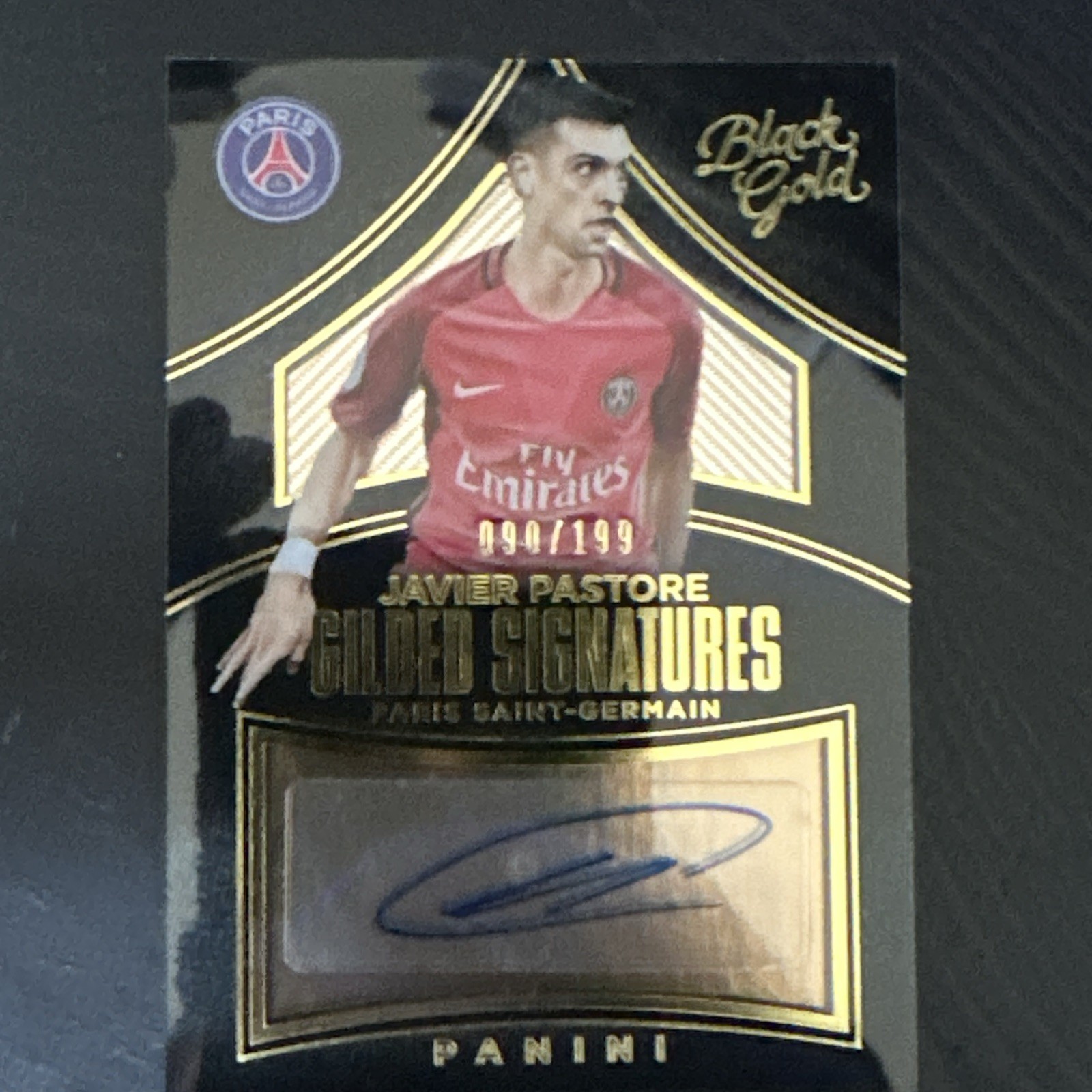 Javier Pastore - 2016/17 PANINI BLACK GOLD SSP JERSEY AUTO CARD /199 PSG ⚽️ Javier Pastore - 2016/17 PANINI BLACK GOLD SSP JERSEY AUTO CARD /199 PSG ⚽️