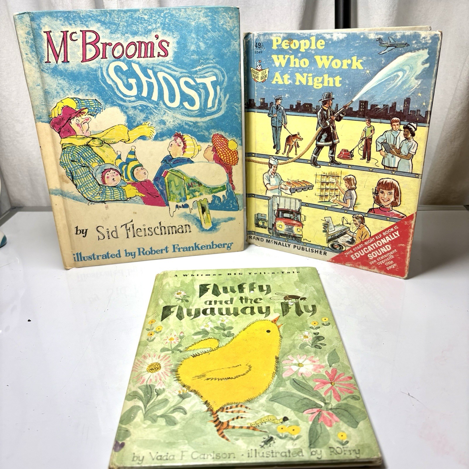 Vtg Childrens Book Lot Whitman Rand McNally McBrooms Ghost People Fluffy & Flyaw