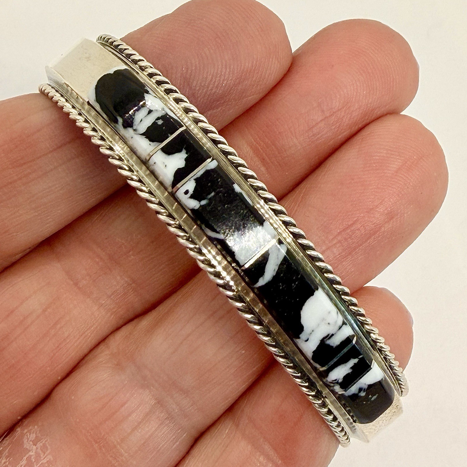 Navajo Cuff White Buffalo Bracelet  6.5\