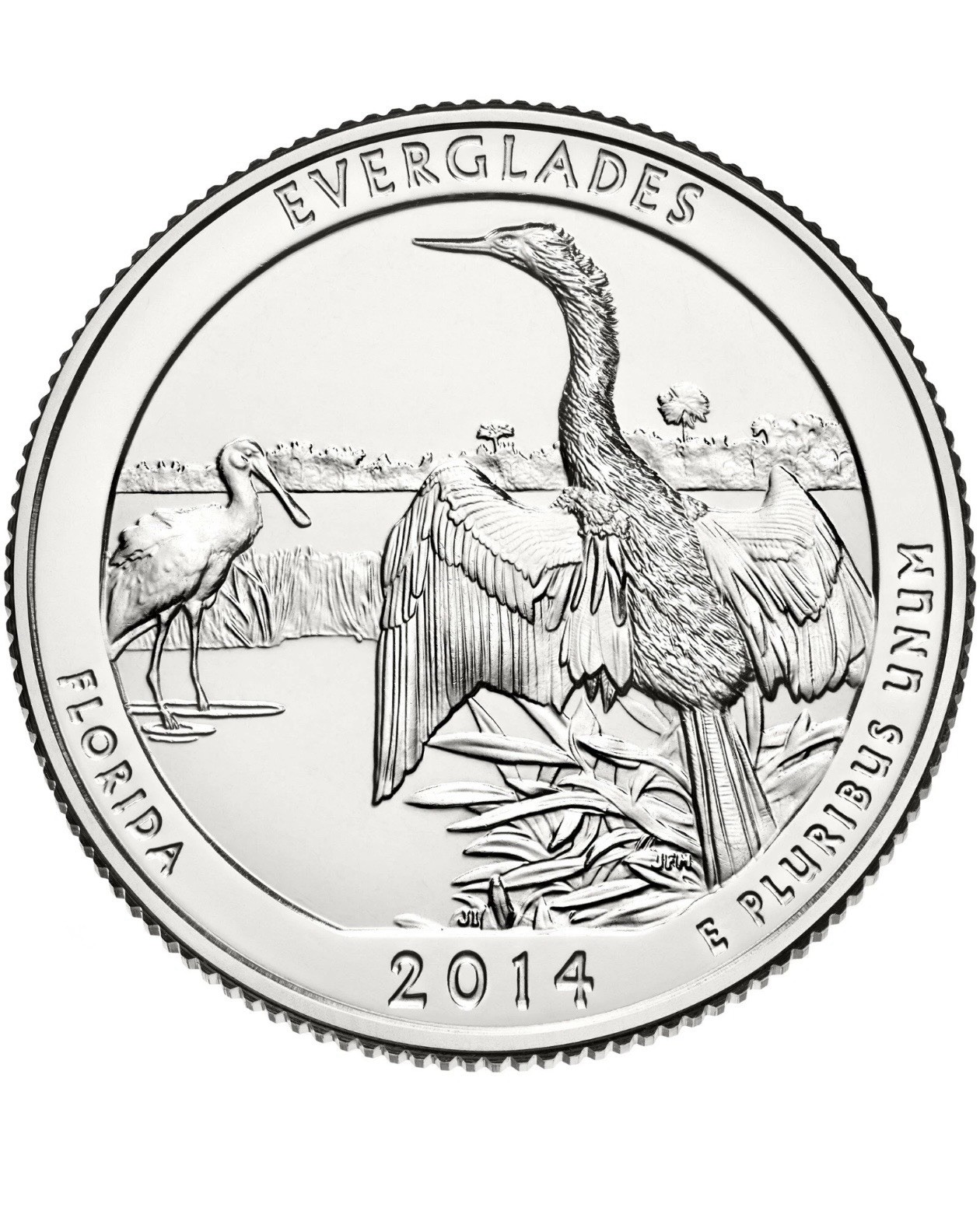 2014 D Everglades Park Quarter. ATB Series Uncirculated From US Mint roll.