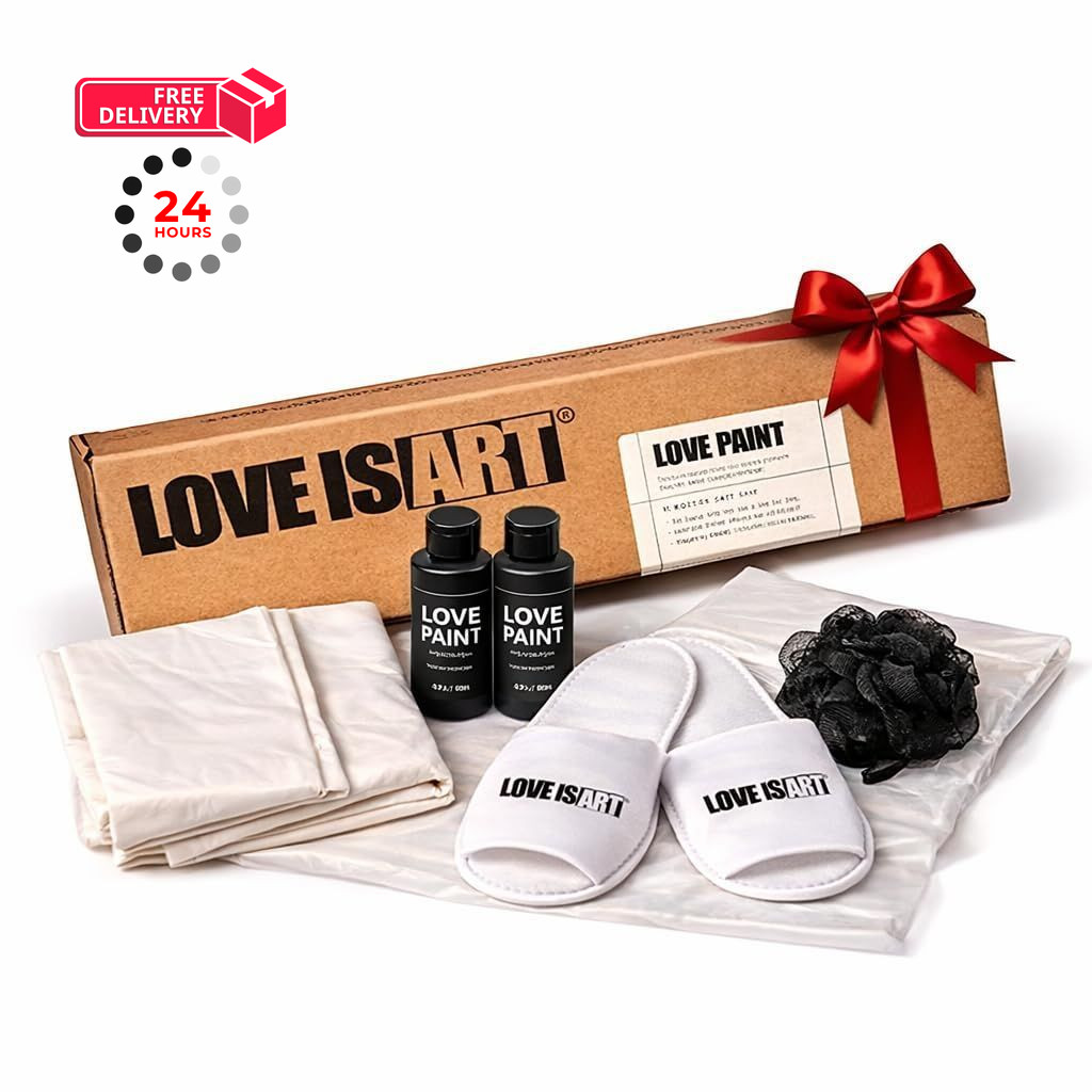 Love is Art - The Original Couples 8 Piece Set, Black Paint + White Canvas Love is Art - The Original Couples 8 Piece Set, Black Paint + White Canvas