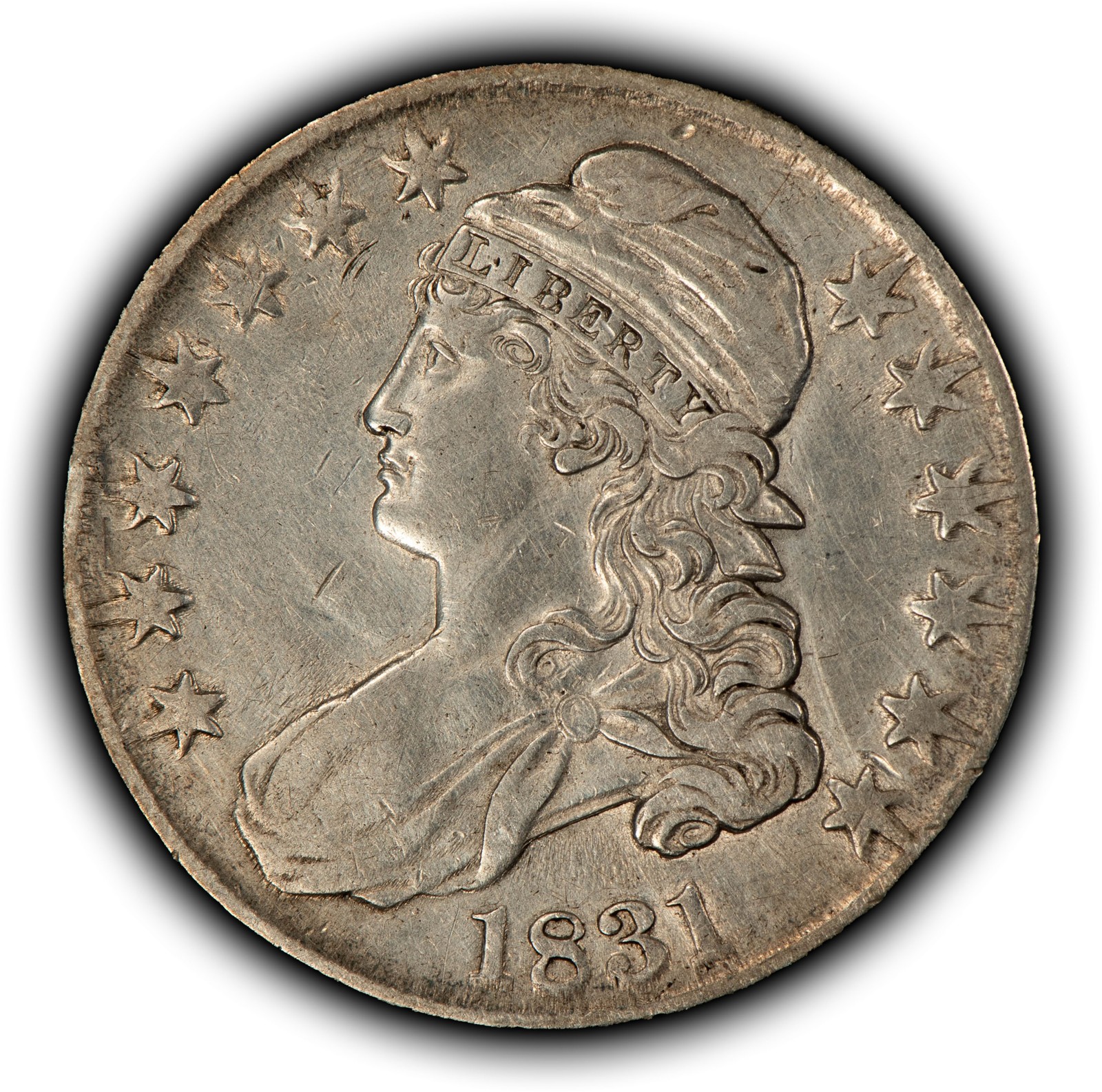 1831 50c Capped Bust Silver Half Dollar - AU - SKU-H3859