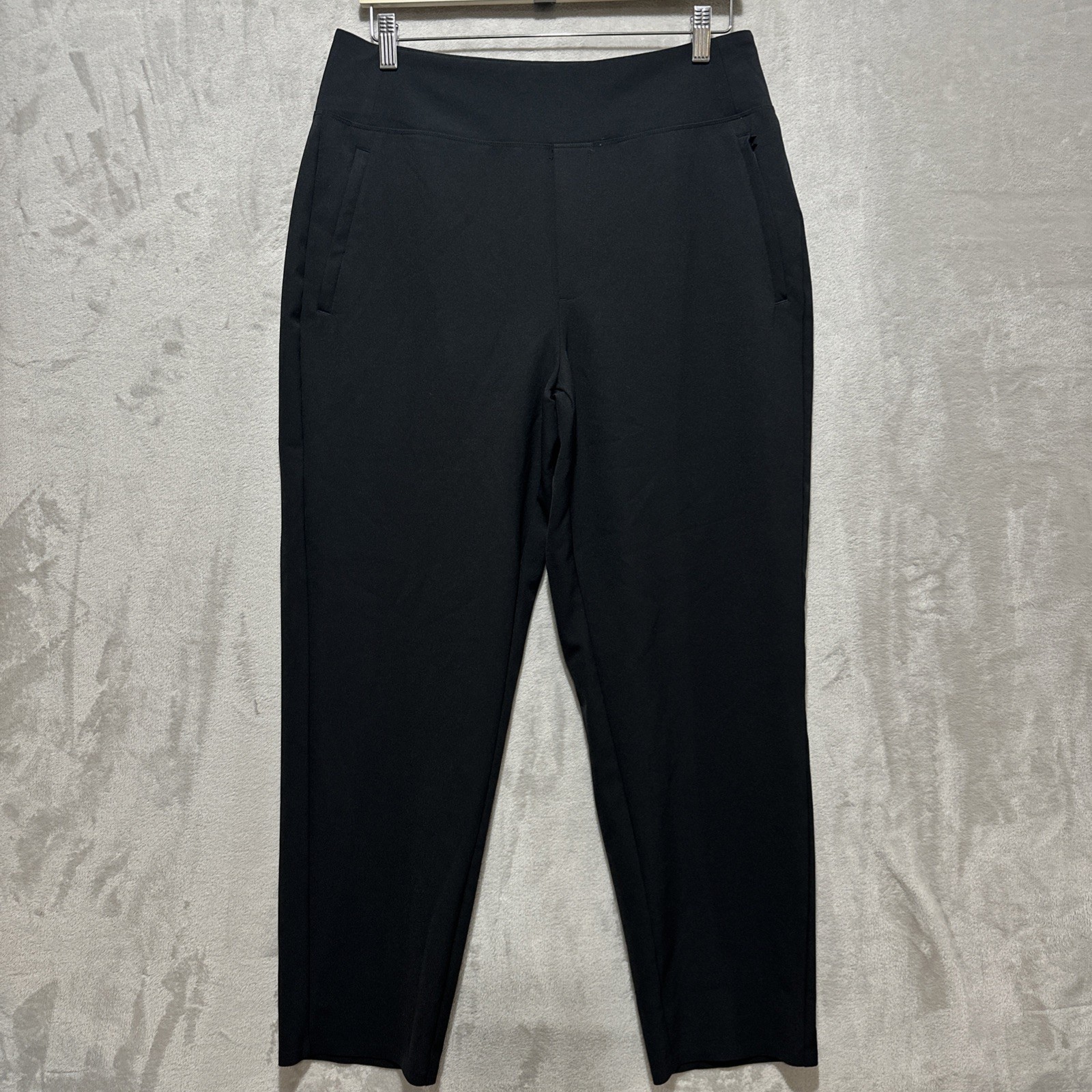 Athleta Endless Ankle Pants Women\'s 12 Black High Rise Stretch Tapered Pull On