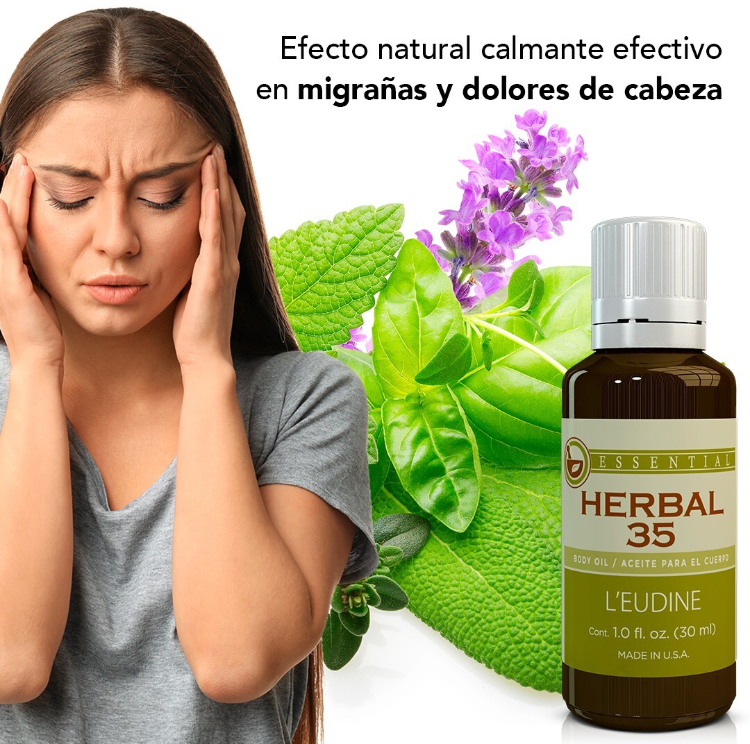 LEUDINE Herbal 35 Oil. Aceite para el alivio inmediato de la migraña y el estrés LEUDINE Herbal 35 Oil. Aceite para el alivio inmediato de la migraña y el estrés