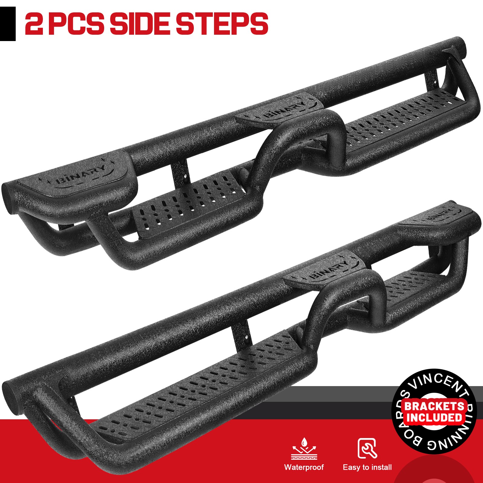 Drop 4Step Bar FIT 2009-2014 FORD F150 Super/Ext Cab BXKQ Running Boards