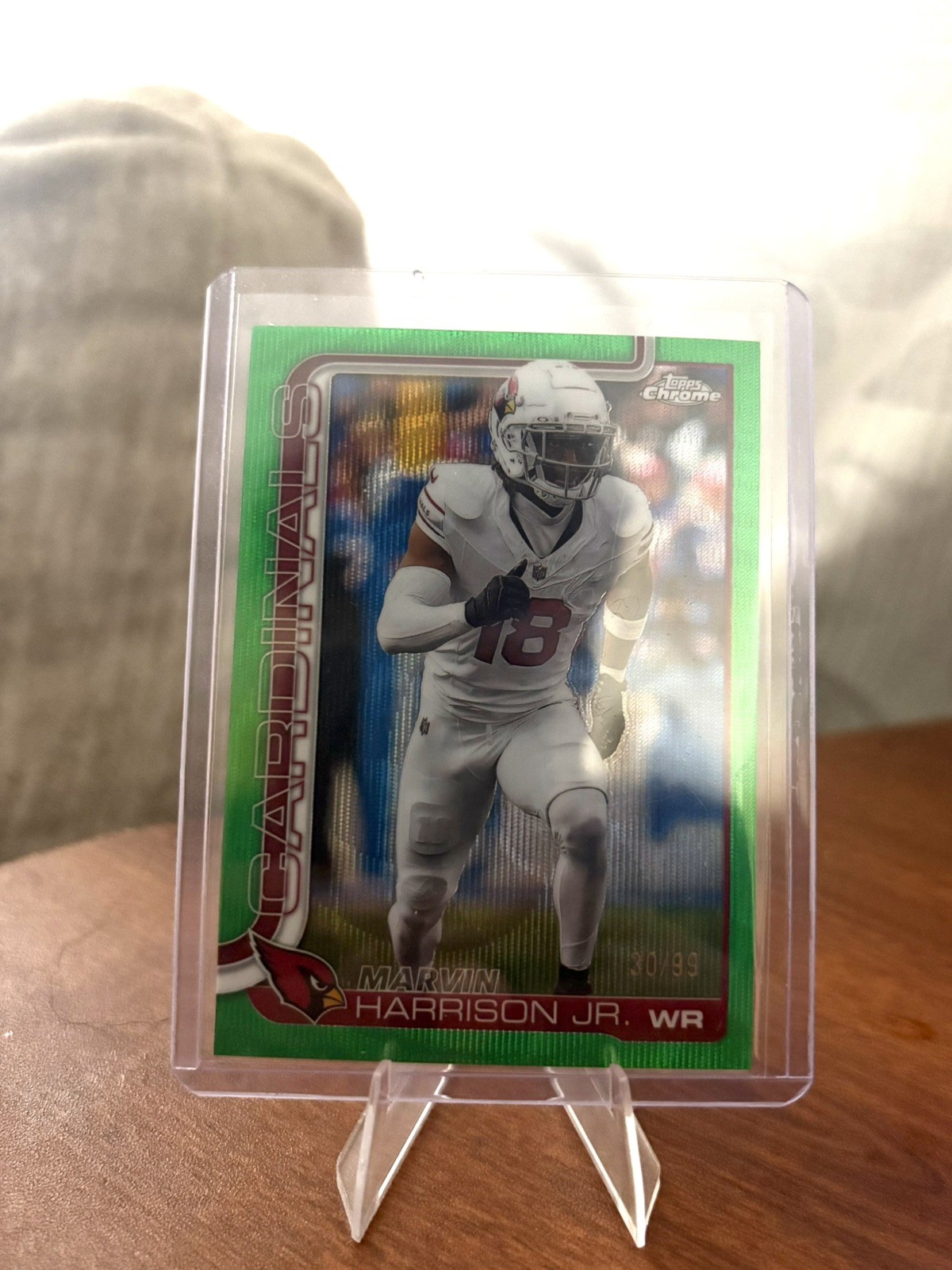 2025 Topps Chrome Marvin Harrison Jr. Green Wave /99 Arizona Cardinals