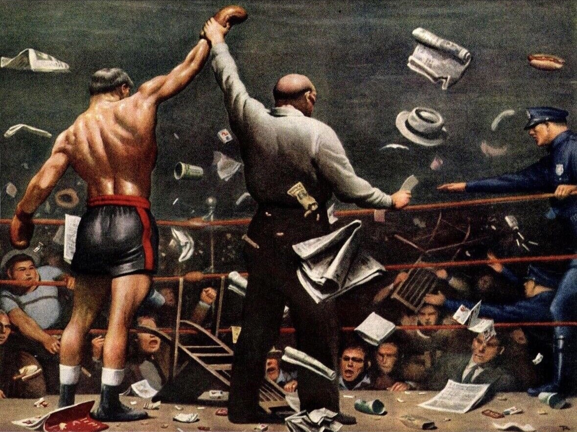 ROBERT RIGGS : Fixed Fight : Archival Art Print