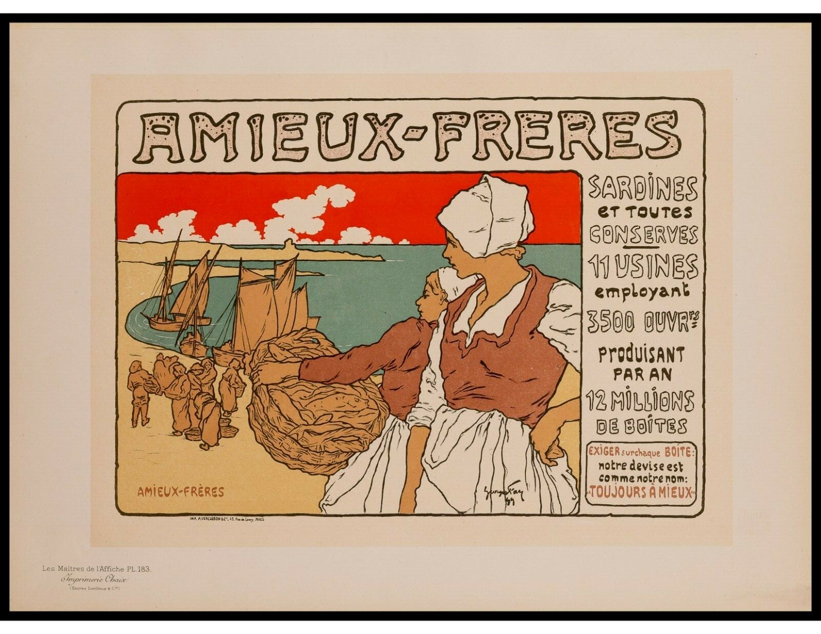 Original Lithograph by Georges Fay from Les Maitres de L'Affiche Plate 183