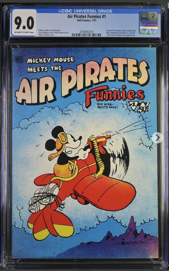 Air Pirates Funnies # 1 CGC 9.0 Banned By Disney Hell Comics 1971 Air Pirates Funnies # 1 CGC 9.0 Banned By Disney Hell Comics 1971