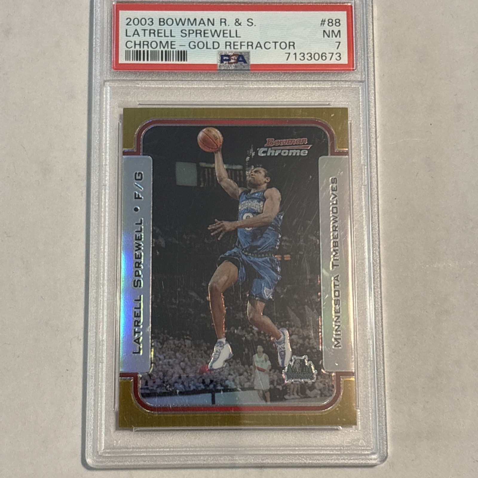 2003 Bowman Rookies & Stars Chrome Gold Refractor Latrell Sprewell #88 /50 Pop 1