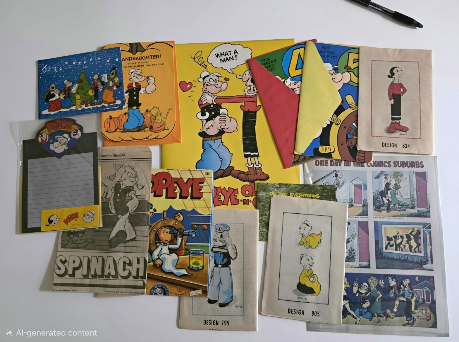 Lot Of 14 Different Popeye Ephemera Lot Of 14 Different Popeye Ephemera