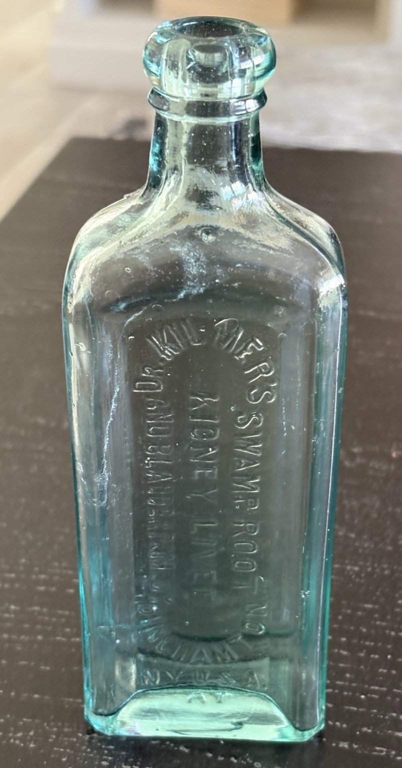 1900's Aqua Blue Dr. Kilmer's Swamp Root Kidney Liver Cure Medicine Bottle 1900's Aqua Blue Dr. Kilmer's Swamp Root Kidney Liver Cure Medicine Bottle