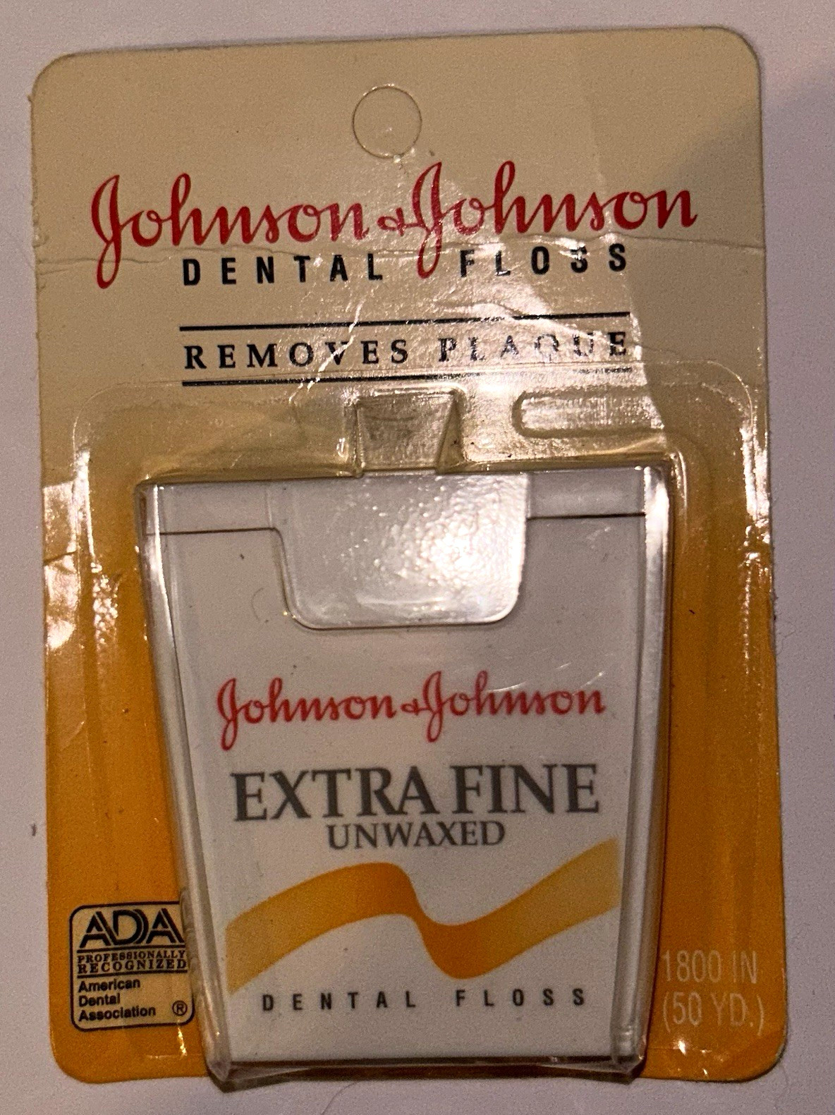 Vintage Johnson & Johnson Extra Fine Unwaxed Dental Floss New in Package