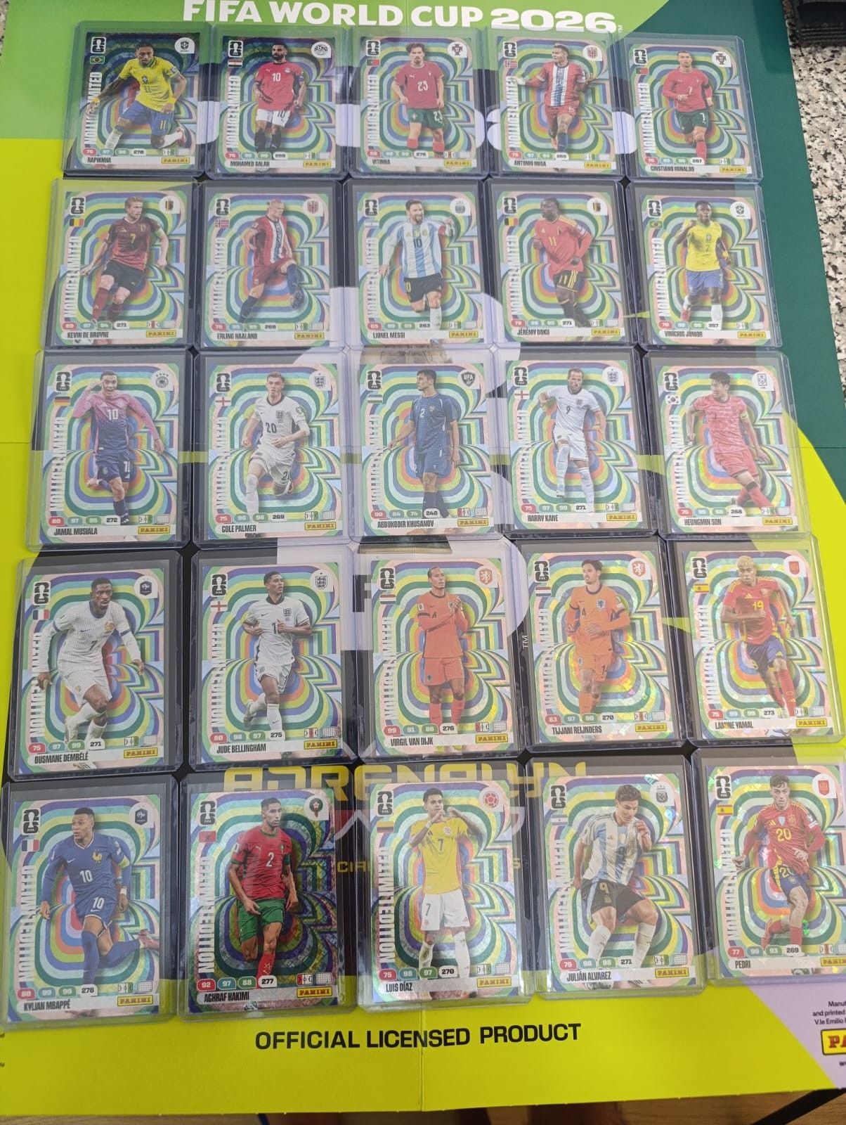 Panini Adrenalyn XL 2026 GREEN HOLO FULL SET 25/25 XL 🔥 De Bruyne Khusanov Reij