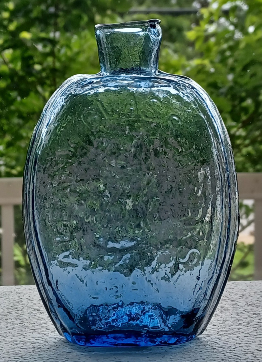 GI-28 Albany Glassworks Sapphire Blue Clevenger Reproduction Flask GI-28 Albany Glassworks Sapphire Blue Clevenger Reproduction Flask