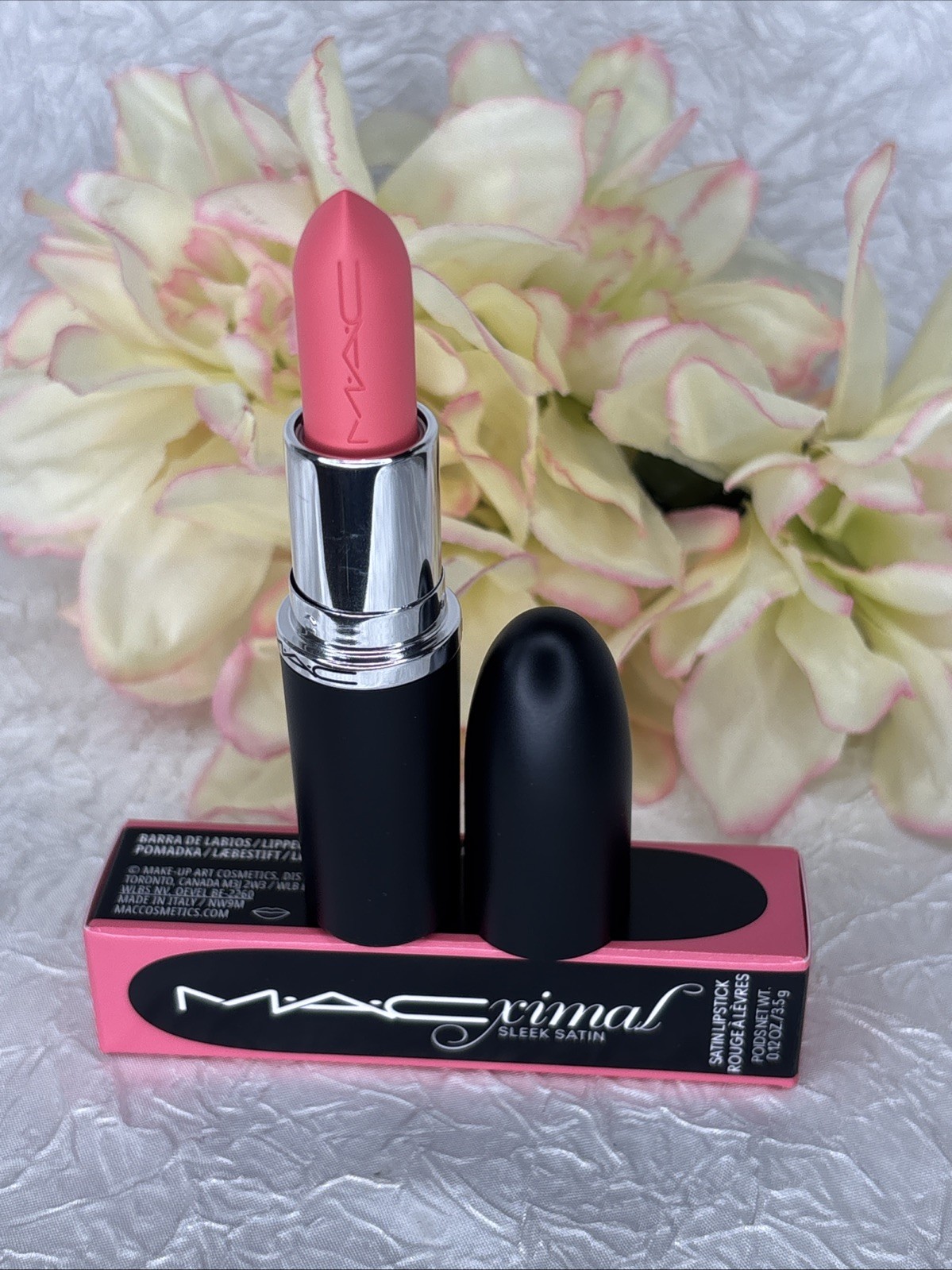 MAC Macximal Sleek Satin Lipstick - 808 Grapefruit Pucker - FSize NIB 