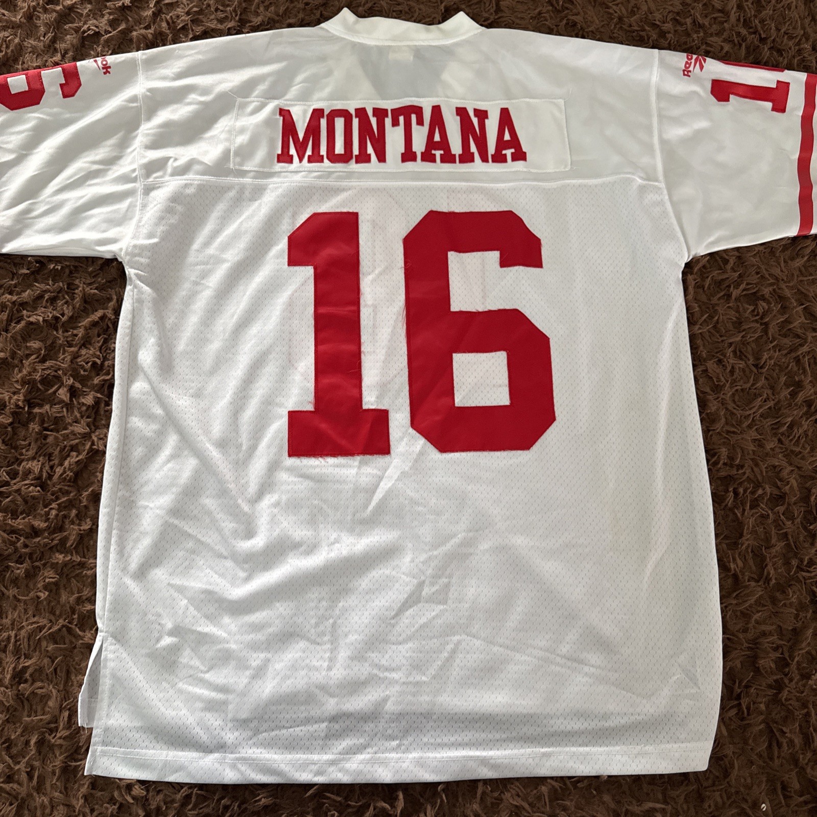 49ers Jersey Large Joe Montana Stitched San Francisco Reebok Premier Authentic 
