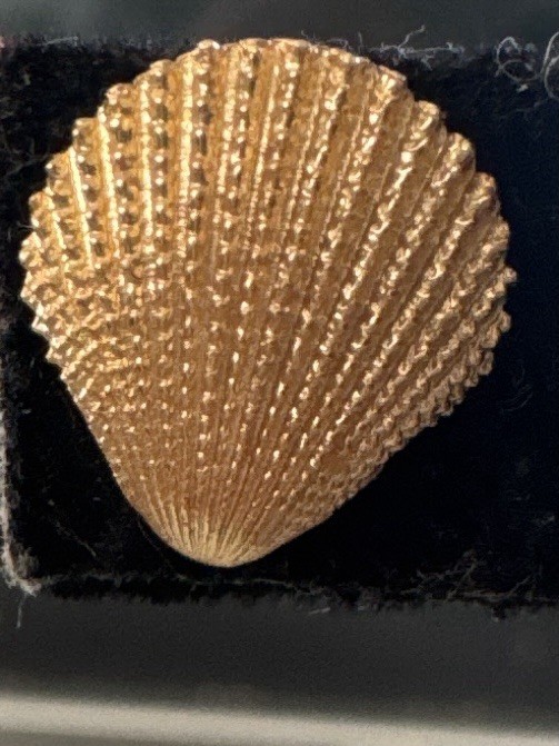 Vintage Tiffany & Co. 14K Yel Gold Scallop Shell Stud Earring Single Replacement