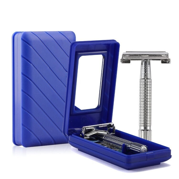 CLASSIC METAL STEEL STRAIGHT EDGE SAFETY RAZOR TWIST OPEN DOUBLE EDGE
