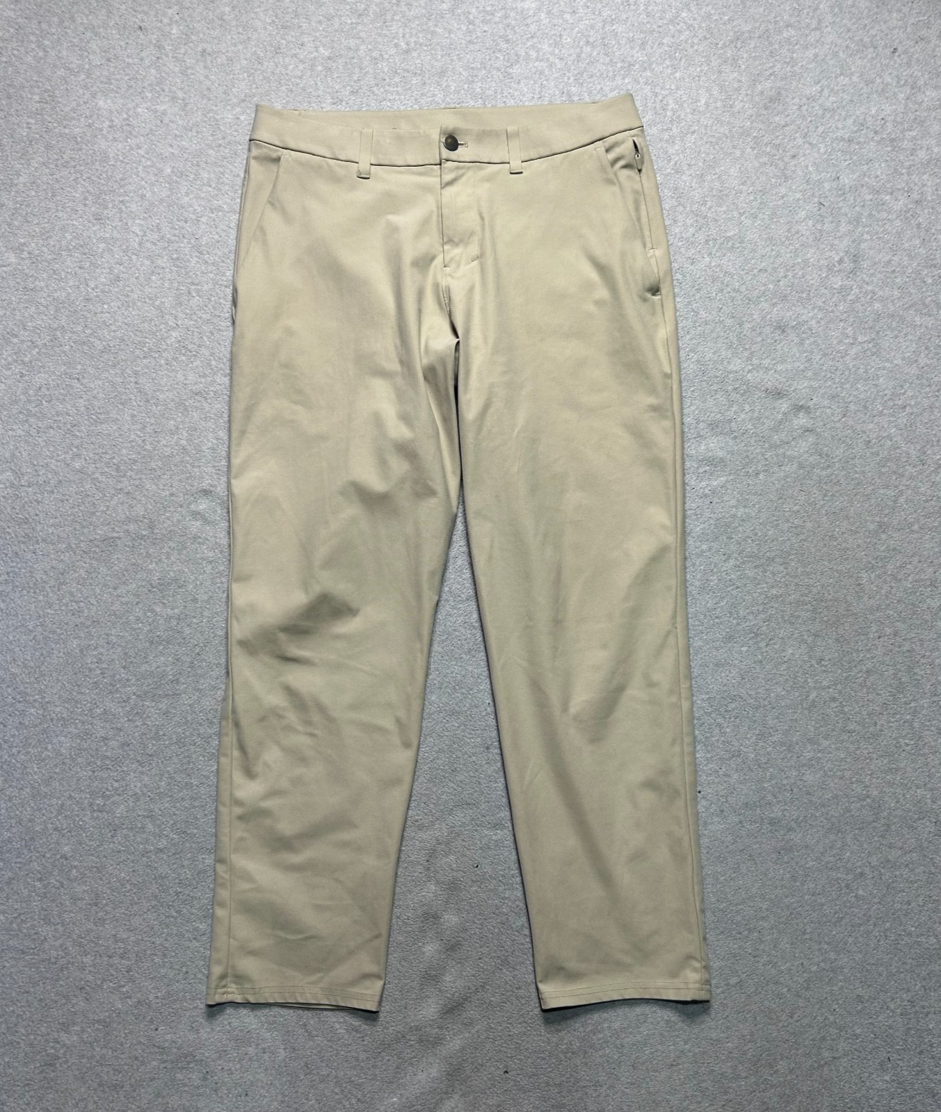 Lululemon ABC Slim Fit Trouser Pants Mens 32 X 28 Khaki Warpstreme Chino Stretch