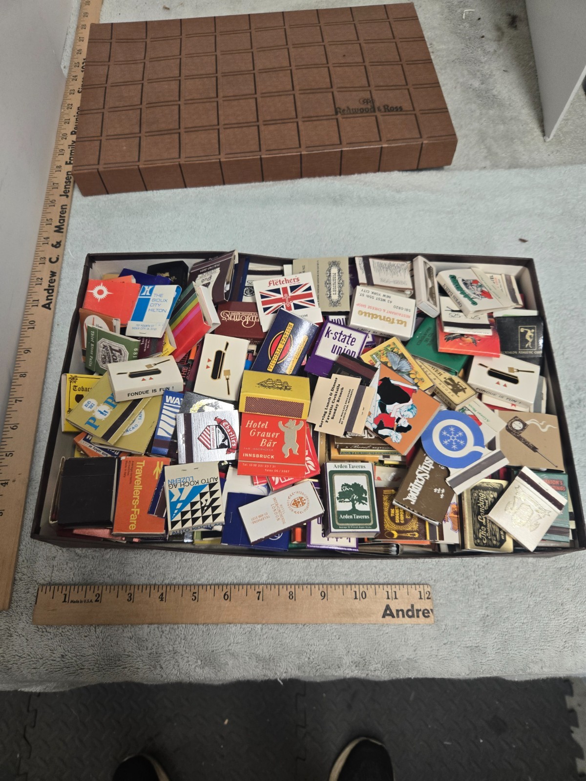 vintage unstruck matchbooks, match books, ~4 pounds, various world locations.