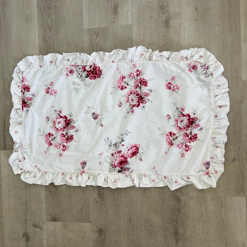 Simply Shabby Chic Rachel Ashwell Pink Ruffled Floral King Pillow Sham