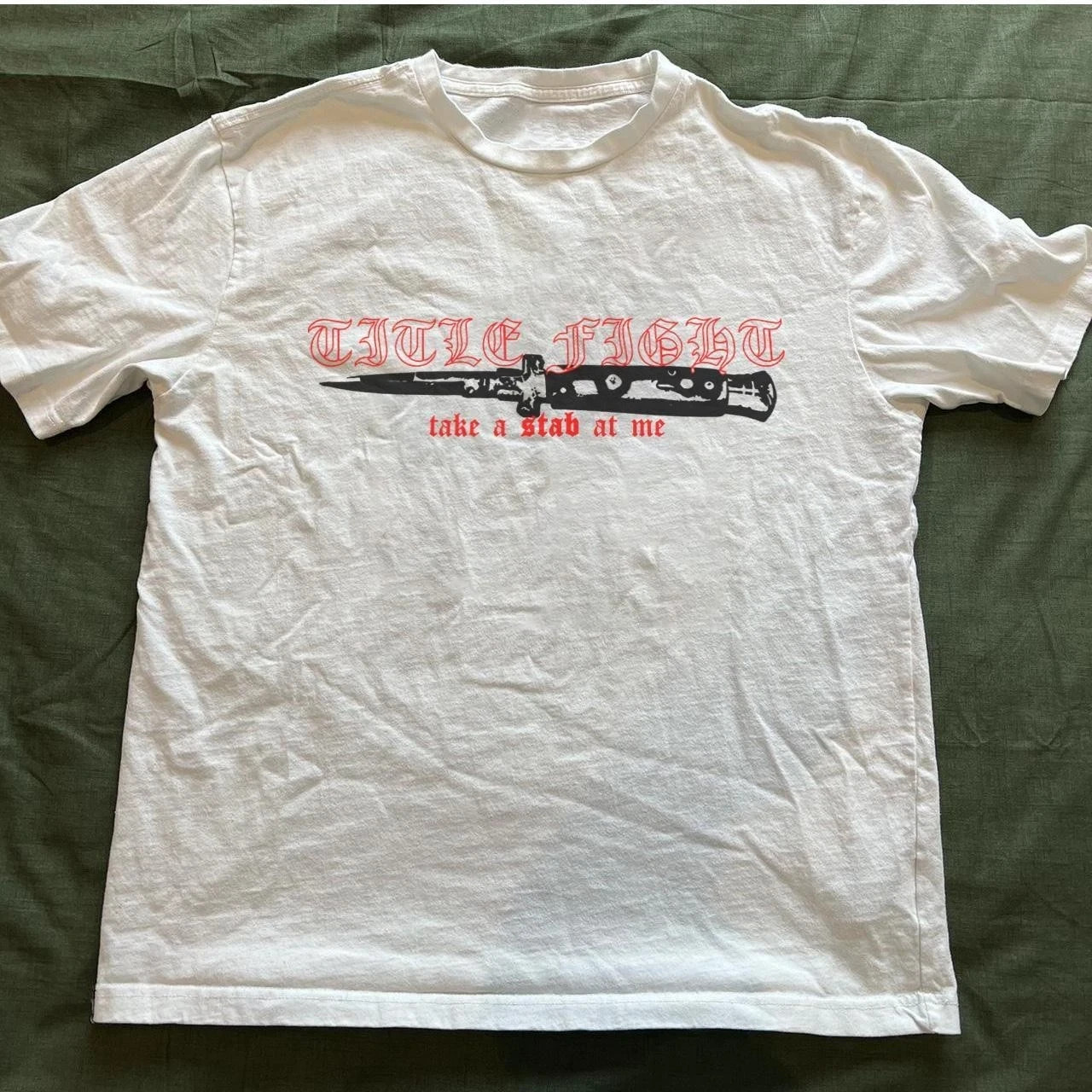 Title Fight knife shirt White Cotton Full size S-5XL