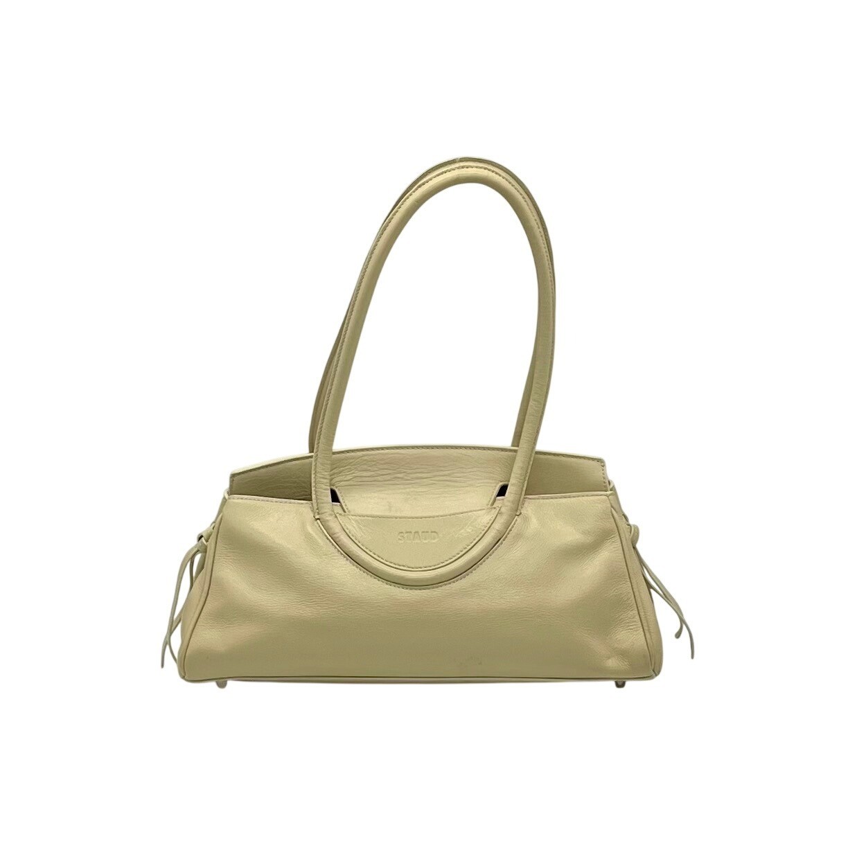 Staud Maude Beige Leather Shoulder Bag