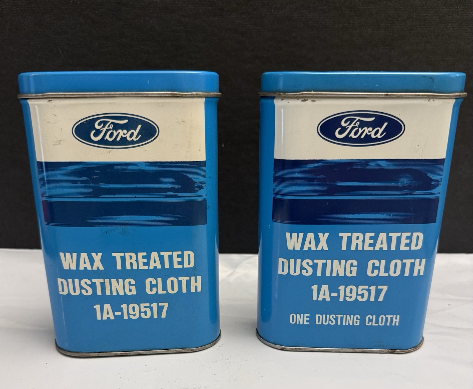 2 Vintage 1966 Ford Wax Treated Dusting Cloth 1A-19517 Tin Cloth Autolite Parts 2 Vintage 1966 Ford Wax Treated Dusting Cloth 1A-19517 Tin Cloth Autolite Parts