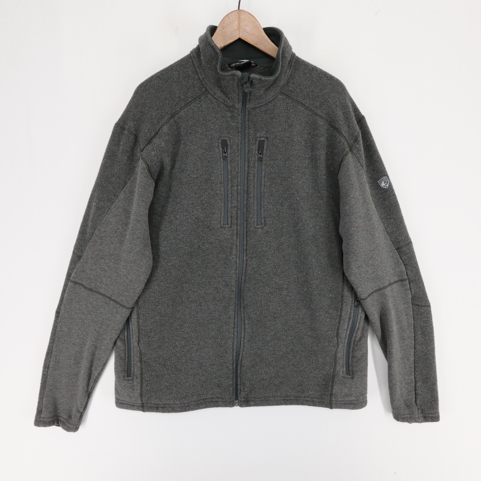 KUHL Interceptr Jacket Mens XXL Gray Heather Fleece Full Zip Thumb Loops Outdoor