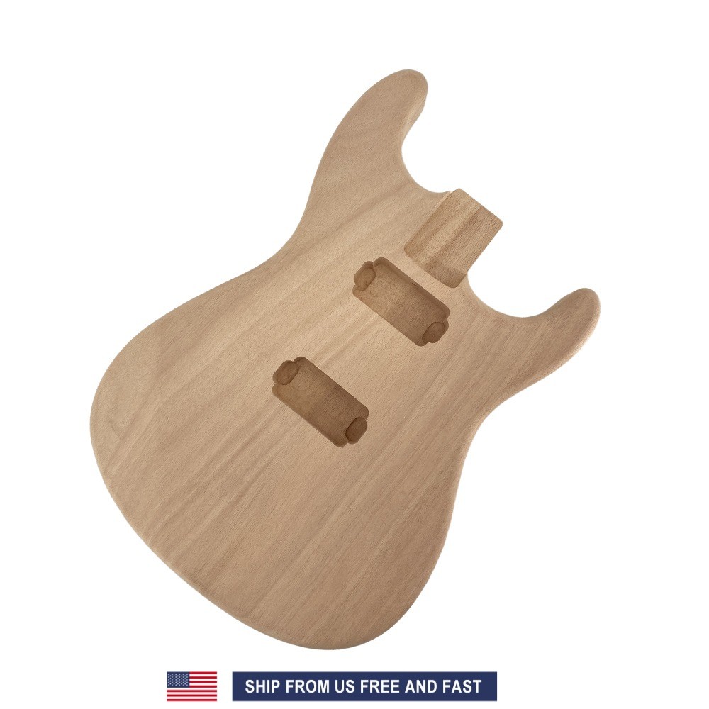 Unfinished Electric Guitar Body Mahogany Guitar Body Replacement HH pickups