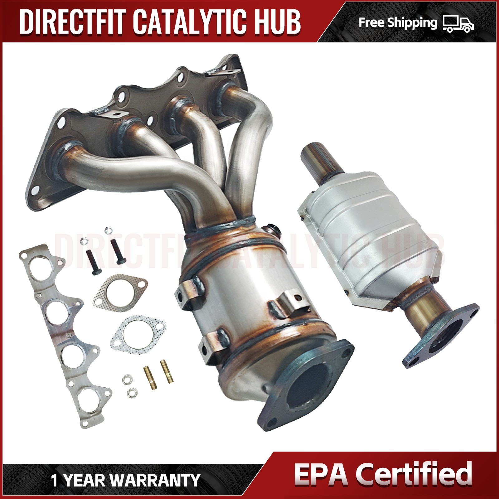 2x Front Rear Catalytic Converter For 2012-2017 Hyundai Accent 1.6L