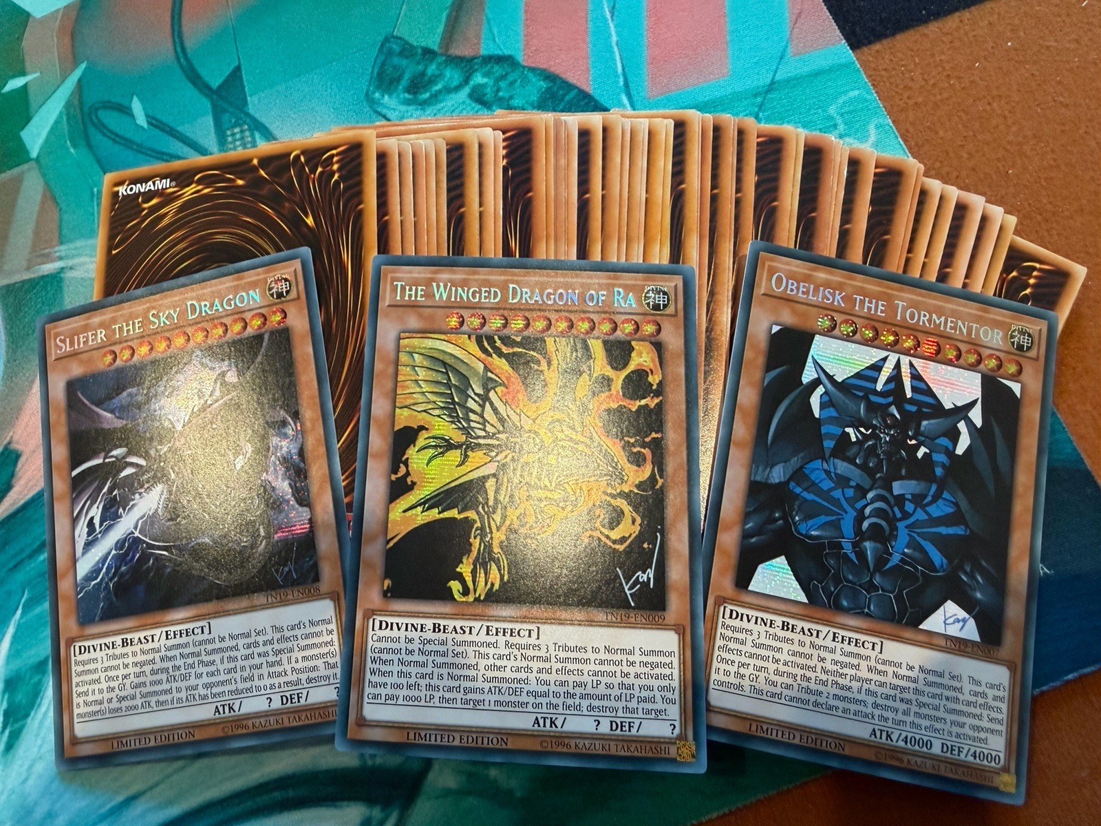 Obelisk the Tormentor Slifer The Sky Dragon The Winged Dragon Of Ra +40 Card Lot
