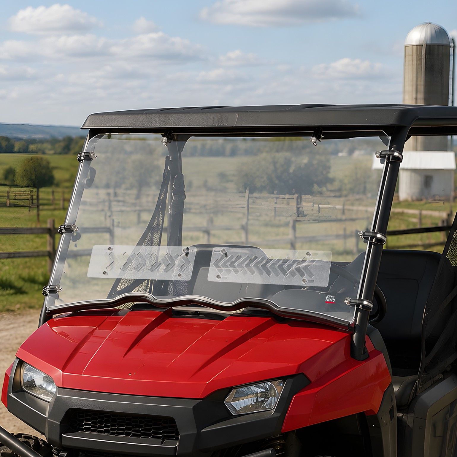 Polaris Ranger 400 500 800 EV Midsize Full Windshield with Sliding Vented Window