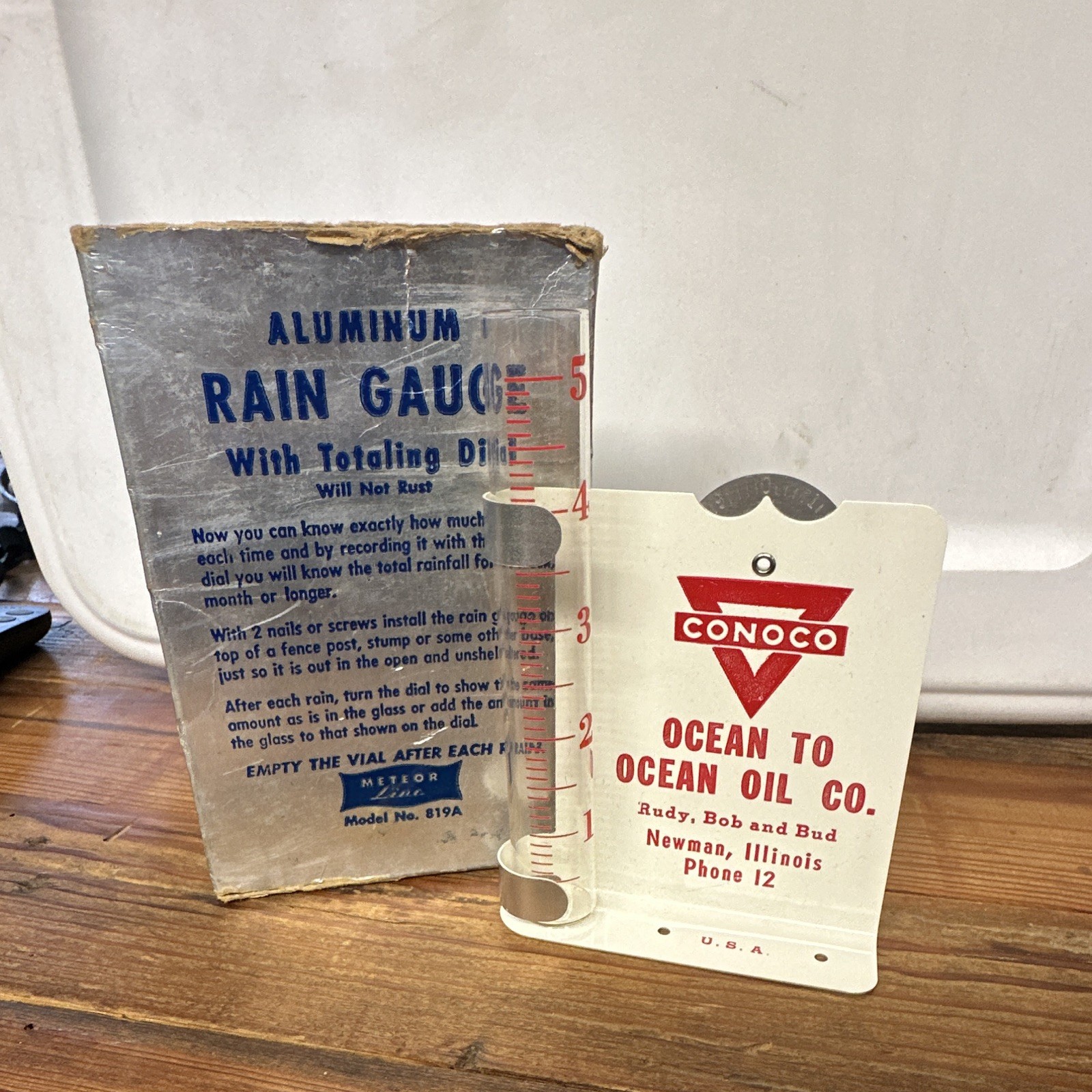 Conoco Aluminum Rain Gauge Newman, Illinois