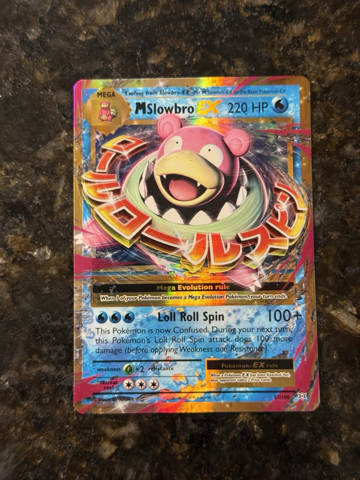 Pokémon TCG M Slowbro EX 27/108 Evolutions Full Art Holo 2016 220 HP