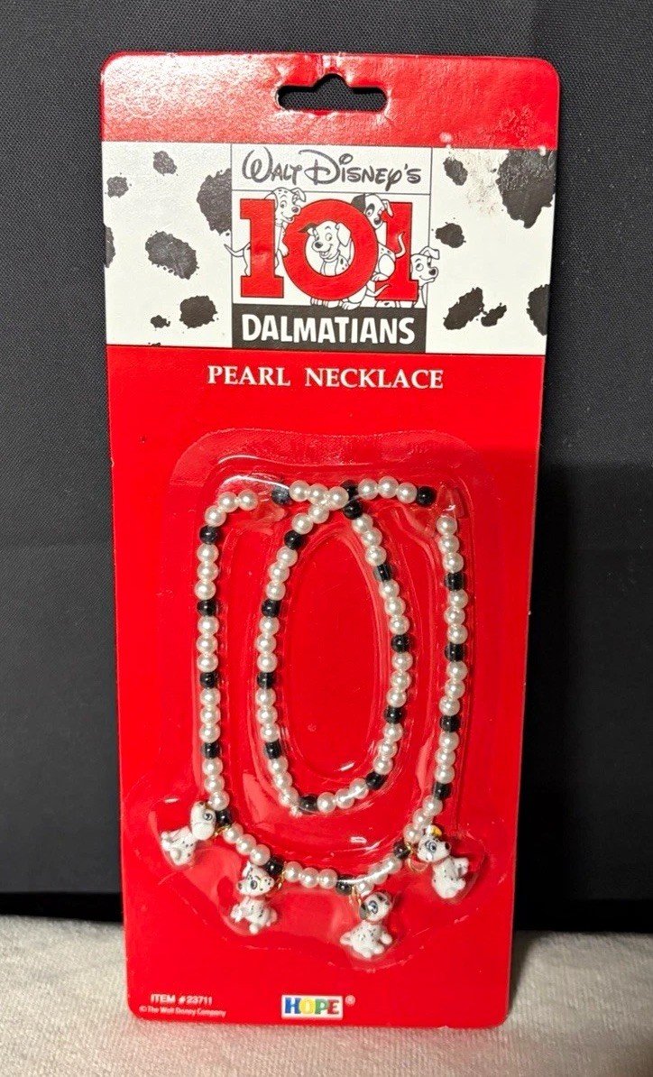 1992 Walt Disney\'s 101 Dalmatians Pearl Necklace-Vintage/New