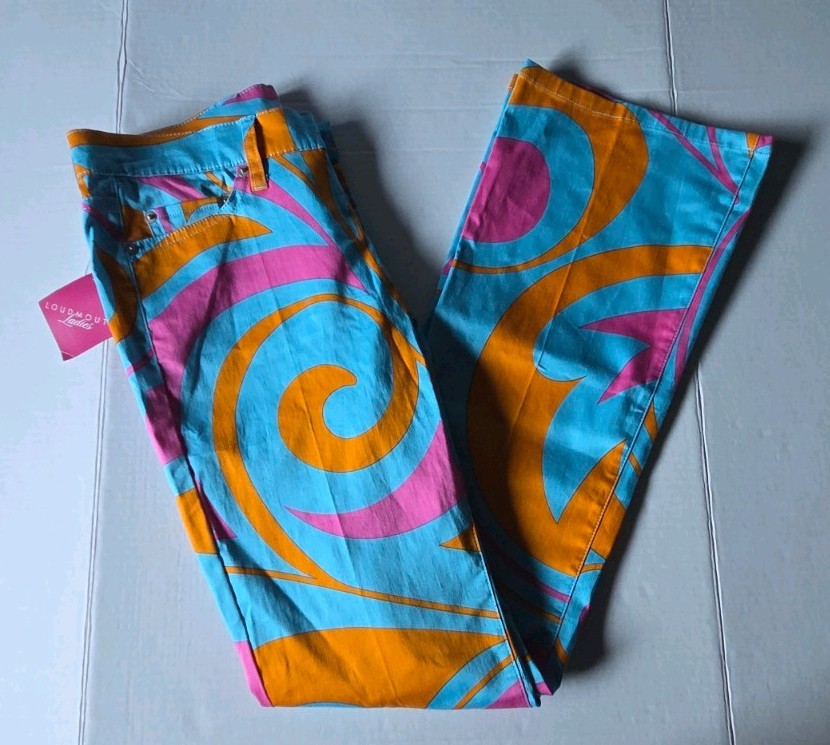 NWT Loudmouth Womens Golf Pants Sz 2 Abstract Colorful Print NWT Loudmouth Womens Golf Pants Sz 2 Abstract Colorful Print
