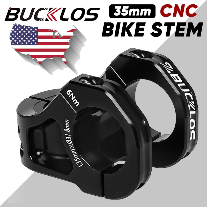 BUCKLOS MTB 35mm 31.8mm Short Stem CNC Aluminum Handlebar Stem Ultralight Bike
