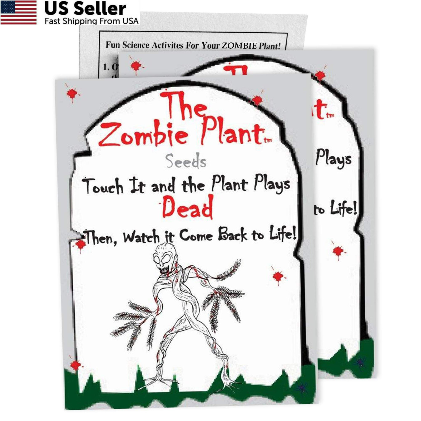 Zombie Plant Seed Packets – Grow a Live Sensitive That Plays White,Grey