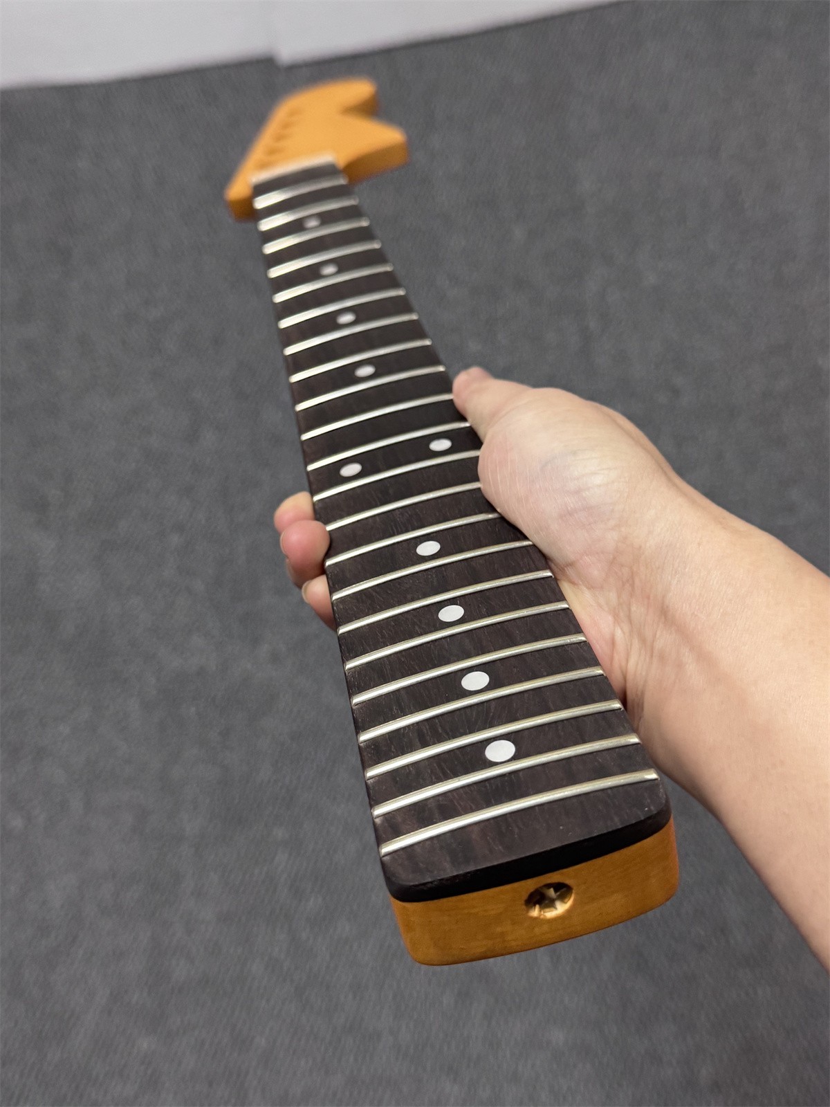 24inch short scale 22Fret maple guitar neck part satin rosewood Yellow jaguar