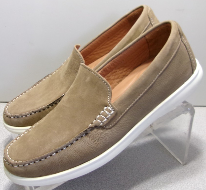 259252 MS50 BRANNON MEN SHOE SIZE 8 M TAUPE NUBUCK SLIP-ON BY JOHNSTON & MURPHY